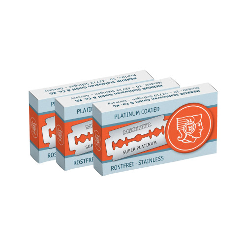 Merkur Super Platinum Razor Blades Bundle (10 Blades/Pack x 3) 910010