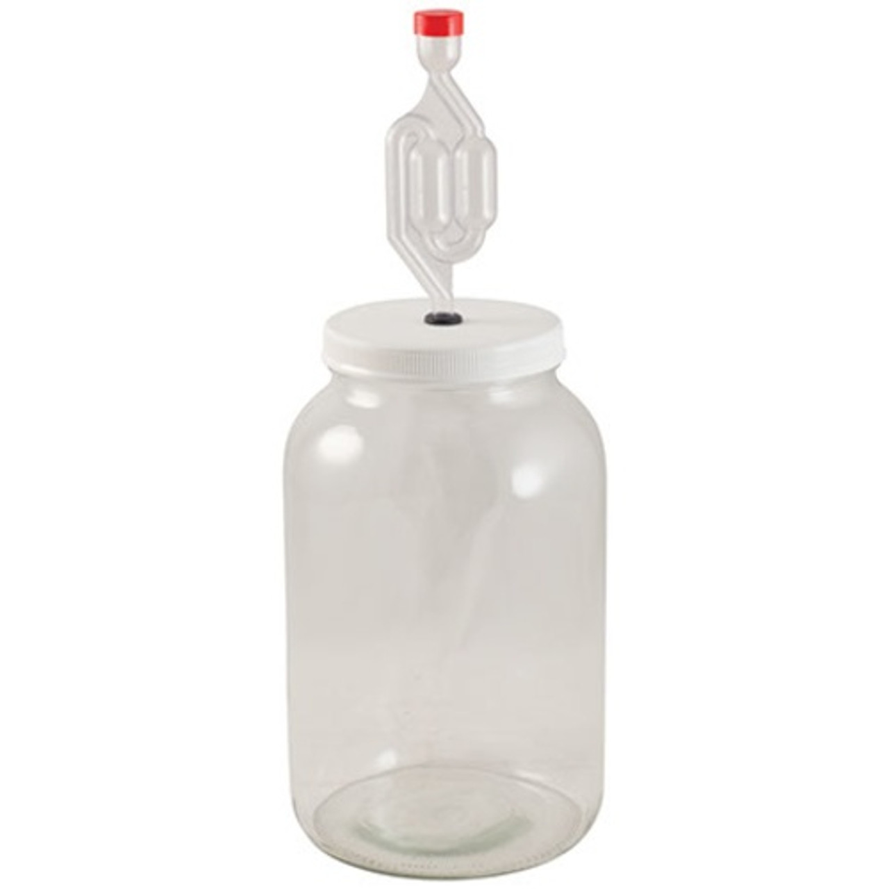 輸入品・未使用】One Gallon Wide Mouth Jar with Lid and Twin Bubble Airlock by Home  Brew Ohio