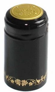 BLACK/GOLD GRAPES PVC SHRINK CAPSULES 12 Pack BLACK/GOLD GRAPES PVC SHRINK CAPSULES 12 Pack