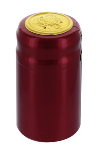METALLIC SOLID RUBY RED PVC SHRINK CAPSULES 12 Pack METALLIC SOLID RUBY RED PVC SHRINK CAPSULES 12 Pack