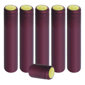 BURGUNDY PVC SHRINK CAPSULES 100 per pack BURGUNDY PVC SHRINK CAPSULES 100 per pack