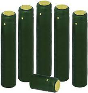 MATTE GREEN PVC SHRINK CAPSULES 100 Pack MATTE GREEN PVC SHRINK CAPSULES 100 Pack