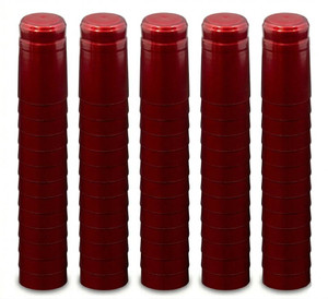 METALLIC SOLID RUBY RED PVC SHRINK CAPSULES 100 Pack