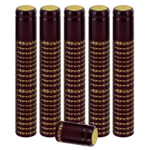 BURGUNDY/GOLD GRAPES PVC SHRINK CAPSULES 100 pack BURGUNDY/GOLD GRAPES PVC SHRINK CAPSULES 100 pack