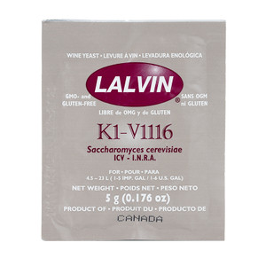 K1V-1116 LALVIN ACTIVE FREEZE- DRIED WINE YEAST K1V-1116 LALVIN ACTIVE FREEZE- DRIED WINE YEAST