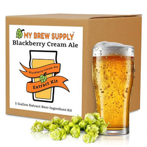 My Brew Supply Blackberry Cream Ale Extract Kit | Golden Light & Pale Dry Malt Extract | Natural Blackberry Flavoring | Willamette Pellet Hops | Fermentis Safale Yeast | Corn Sugar | 5 Gallon Yield My Brew Supply Blackberry Cream Ale Extract Kit | Golden Light & Pale Dry Malt Extract | Natural Blackberry Flavoring | Willamette Pellet Hops | Fermentis Safale Yeast | Corn Sugar | 5 Gallon Yield
