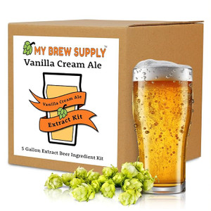 My Brew Supply Vanilla Cream Ale Extract Kit | Pale & Golden Light Dry Malt Extract | Corn Sugar | Natural Vanilla Flavoring | Willamette Pellet Hops | Fermentis Safale Yeast | 5 Gallon Yield My Brew Supply Vanilla Cream Ale Extract Kit | Pale & Golden Light Dry Malt Extract | Corn Sugar | Natural Vanilla Flavoring | Willamette Pellet Hops | Fermentis Safale Yeast | 5 Gallon Yield