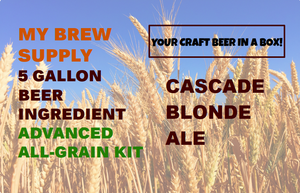 Cascade Blonde Ale My Brew Supply All Grain Advanced 5 gallon beer ingredient kit Cascade Blonde Ale My Brew Supply All Grain Advanced 5 gallon beer ingredient kit