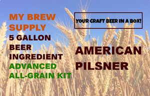 American Pilsner My Brew Supply All Grain Advanced 5 gallon beer ingredient kit American Pilsner My Brew Supply All Grain Advanced 5 gallon beer ingredient kit