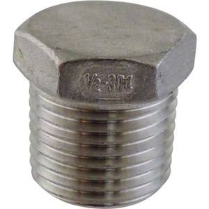 Stainless Hollow Plug - 1/2 in. MPT Stainless Hollow Plug - 1/2 in. MPT