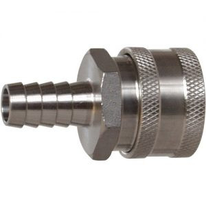 Stainless Steel Quick Disconnect - Female QD x 1/2 in. Barb Stainless Steel Quick Disconnect - Female QD x 1/2 in. Barb