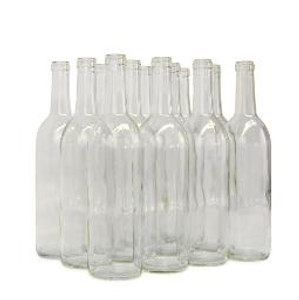 750 ML Clear Bordeaux Wine Bottles (Case of 12) 750 ML Clear Bordeaux Wine Bottles (Case of 12)