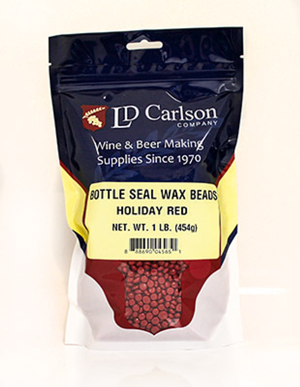 HOLIDAY RED BOTTLE SEAL WAX BEADS 1 LB