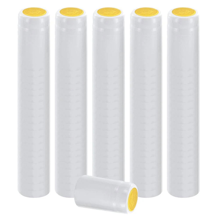WHITE PVC SHRINK CAPSULES 100 Pack