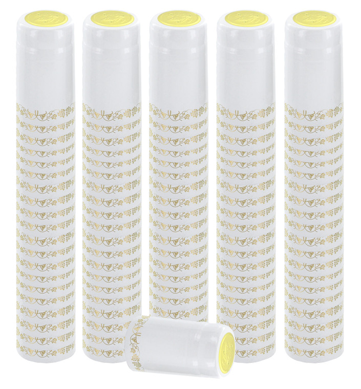 WHITE/GOLD GRAPES PVC SHRINK CAPSULES 100 Pack