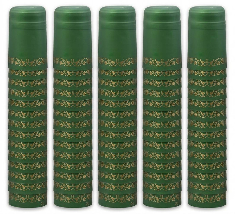 GREEN/GOLD GRAPES PVC SHRINK CAPSULES 100 Pack