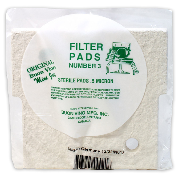 BUON VINO FILTER MINI PAD #3 STERILE MICRON .5 (3/PKG) BUON VINO FILTER MINI PAD #3 STERILE MICRON .5 (3/PKG)