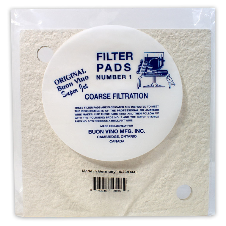 BUON VINO FILTER SUPER PAD #1 COARSE MICRON 5.0 (3/PKG)