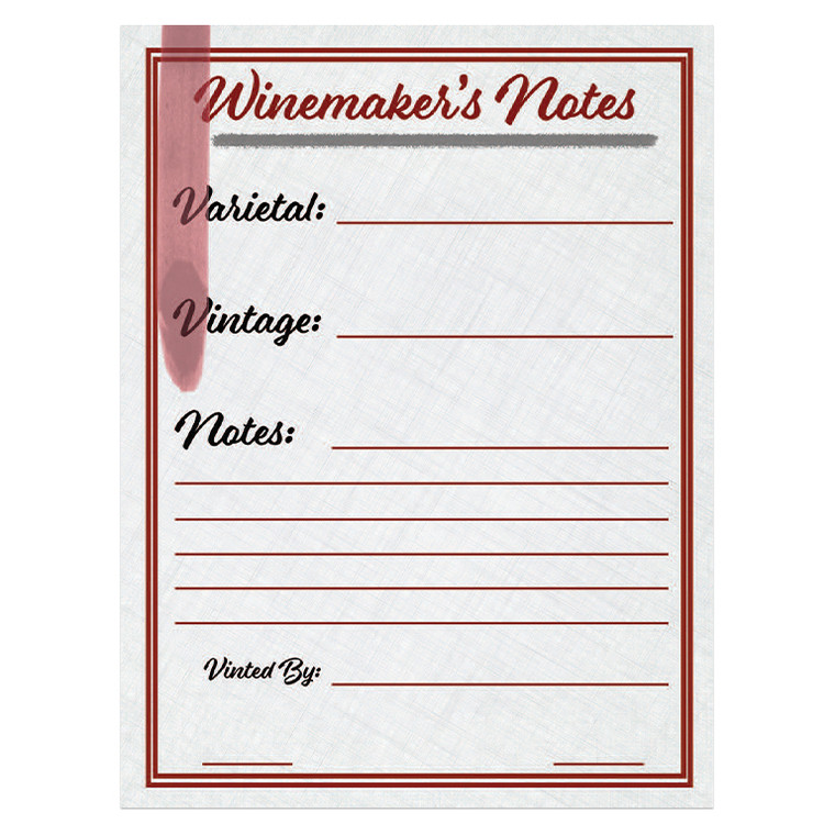 Winemaker's Notes Wine Labels 30/PACK