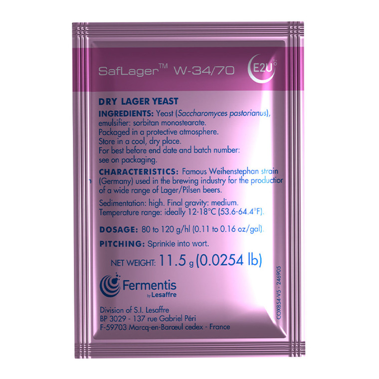 Saflager W-34/70 Lager Yeast - Fermentis