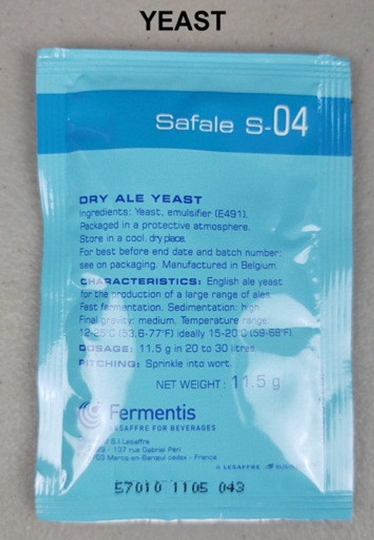 Fermentis Safale S-04 English Ale Yeast - 11.5 g Sachet