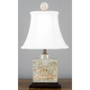 Porcelain Desk Lamp - Celadon Toile Pattern