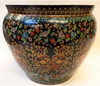 Chinese Porcelain Fish Bowl | Fishbowl Planter 20" - Style 35 - Black Floral Drama