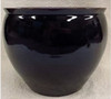 Chinese Porcelain Fish Bowl | Fishbowl Planter 20" - Style 35 - Solid Ebony Black