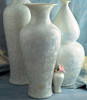 Finely Finished Porcelain - 41 Inch Palace Vase - Glazed Iridescent White Finish