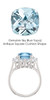 7100DG.168175.81027203 - 9 x 9 - Cushion Cut Sky Blue Topaz - Diana Princess of Wales Ring Style