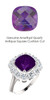 9 x 9 Antique Square Mined 9 x 9 Checkerboard Crown Amethyst Quartz and Benzgem by GuyDesign® 01.56 Carats of Best Round Diamond Simulants, Diana Princess of Wales Ring, 14k White Gold, 7103