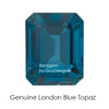 10198DG.55899.91021010.9855.9 - 10 x 8 Emerald Cut London Blue Topaz, Hearts & Arrows, Maximum Brilliance Mined Diamonds