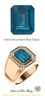 #10 x 8 GuyDesign® Men's Ideal Ring for Gemstones, London Blue Emerald Shape Topaz, Natural CanadaMark Conflict Free F+ Color and VS Clarity Mined Diamonds, 18 Karat Rose Gold Ring, 10198