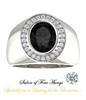 10203DG.55899.91021010.9855.9 - 10 x 8 Buff Top Oval Black Onyx, Hearts & Arrows, Maximum Brilliance Mined Diamonds