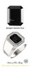 #10 x 8 GuyDesign® Men's Ideal Ring for Gemstones, Emerald-Cut Black Onyx, Natural CanadaMark Conflict Free F+ Color and VS Clarity Mined Diamonds, Bespoke Sterling Silver Pinky Ring, 10205