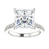 Benzgem by GuyDesign®, 03.81 Carat Princess Cut Quadrillion Shape Jewelry Sample, Size 7, Tarnish Resistant Silver 6705