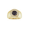 #2.00 Ct. Black Round-Cut Diamond with Precise Cut G+ Color and VS Clarity Mined Diamonds, 18 Karat Yellow Gold Ring, GuyDesign® Men's Ideal Ring for Diamonds, 10348.9855.9