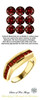 10349DG.98155.91025040.5189.5.9 - 14, 3.00 millimeter Color Treated, Garnet Red Round Diamonds, 18K Yellow Gold Mounting