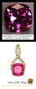 4 Ct. Lab-Grown Benzgem Brand Best Pink Sapphire: GuyDesign® Breast Cancer Survivors Pendant Necklace: Lab-Grown Pavé Diamonds Custom 14 Karat Yellow Gold Jewelry, 10402