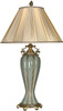 Porcelain Lamp with Shantung Silk Shade - Celadon Crackle Finish - 30t