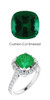 *358 Plati Natural Hearts & Arrows 30 Super Ideal Cut Diamonds 2 ct. Emerald Bespoke Ring