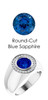 802 Platinum 24 CanadaMark Conflict Free Diamonds Round Blue Sapphire Bespoke Men's Ring