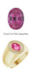 703 18K Yellow Gold 24 CanadaMark Conflict Free Diamonds Oval-Cut 2.6 ct. Pink Sapphire Bespoke Men's Ring