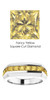 #10582 Platinum Yellow Square-Cut 2.3 Ct. Diamond Men's Band Ring