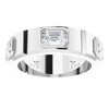 #10586 Platinum Emerald-Cut 3.75 Ct. Colorless Diamonds Men's Band Ring