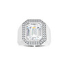 #10613 Heavy Platinum CanadaMark Conflict Free Diamonds 7 carat Emerald-Cut Diamond Men’s Halo Semi-Mount Ring