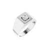 #10619 Heavy Platinum 2 carat Asscher-Cut Diamond Men’s Sport Solitaire Ring - Diamond Sold Separately