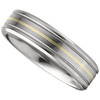 Tungsten Couture and 14K Gold Inlay - Men's Wear Resistant 6.3 millimeter Custom Sized Fashion | Wedding Band - Polished Finish