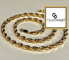 3CI 4-Millimeter Diamond Cut Solid French Rope Chain 16 Inches, 14K Yellow Gold