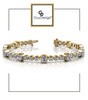 *4DB Natural Hearts & Arrows Super Ideal Cut Diamond 3.52 carat TDW Fanciful Station Bracelet, 18k Yellow Gold.